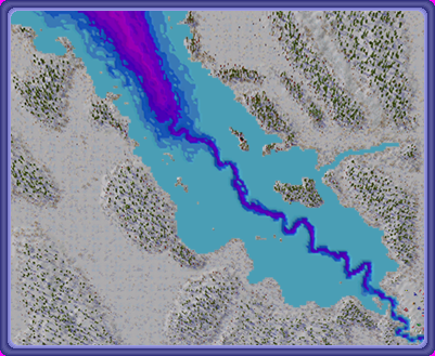 Venetjoen tekojärvi, depth map